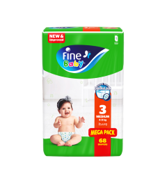 Fine Baby Diapers Size 3 Medium 4–9kg pack of 68 diapers