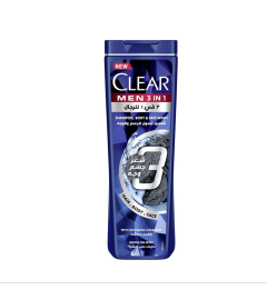 Clear Men Complete Care 3In1 Shampoo For Hair, Face & Body With Activated Charcoal For Hair And Moisturized Skin 400 ml