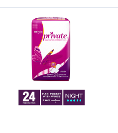 Private Feminine Pads Night Maxi Pocket 24Pcs