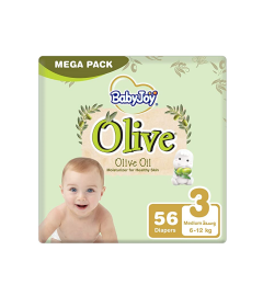 Baby joy Olive Size 3 Medium 6-12 Kg Mega Pack 56 Diapers